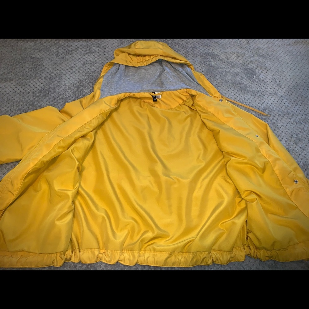 H&M Yellow Rain Jacket With Drawstring - image 4